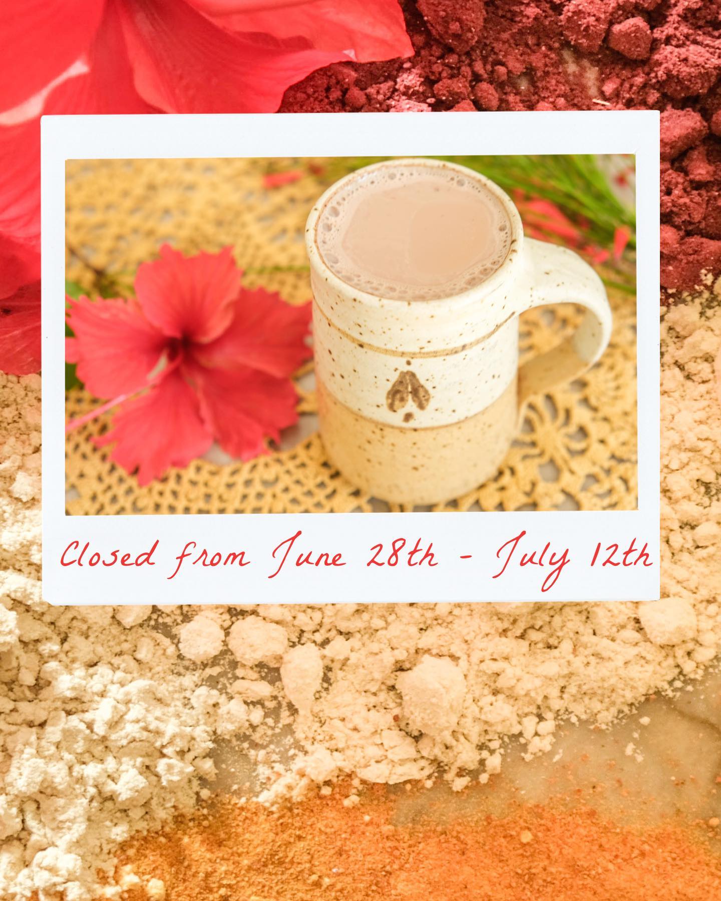 Aloha dearest, I will be closed from the 28th of June until the 12th of July for a well deserved vacation. So pass by to stock up on your immune boosting, flu fighting, detox herbs. Your natural soaps, shampoo, fluoride free tooth paste, sage ( I just received a ton of varied sage, smudging tools and incense).  I also have a 2 for 1 special on gluten-free cookies until Monday.  So my schedule will be: Thursday 23rd of June: 11-4 pm
Friday 24 June: 2-4 pm
Saturday 25 June: 11- 4 pm
Monday 27 June: 11-4 pm
Closed 28 June till 12th July. I will open back on the 13th of July for Herbalista’s 3rd anniversary! Will send you the invitation to that celebration soon. Thank you for being part of this collective journey, Happy summer solstice, Love you to the wild moon and back.